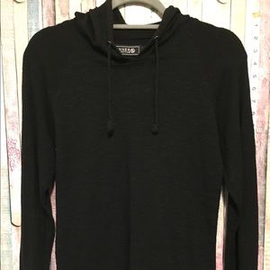 Hooded waffle knit shirt